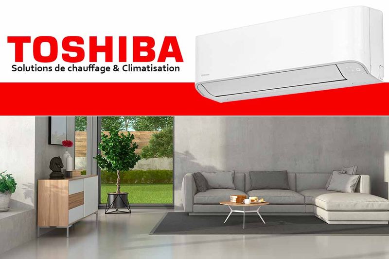 Visuel Toshiba, solutions de chauffage et de climatisation : climatiseur mural et salon